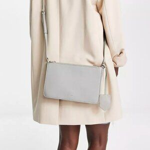 Paul Costelloe leather crossbody in gray